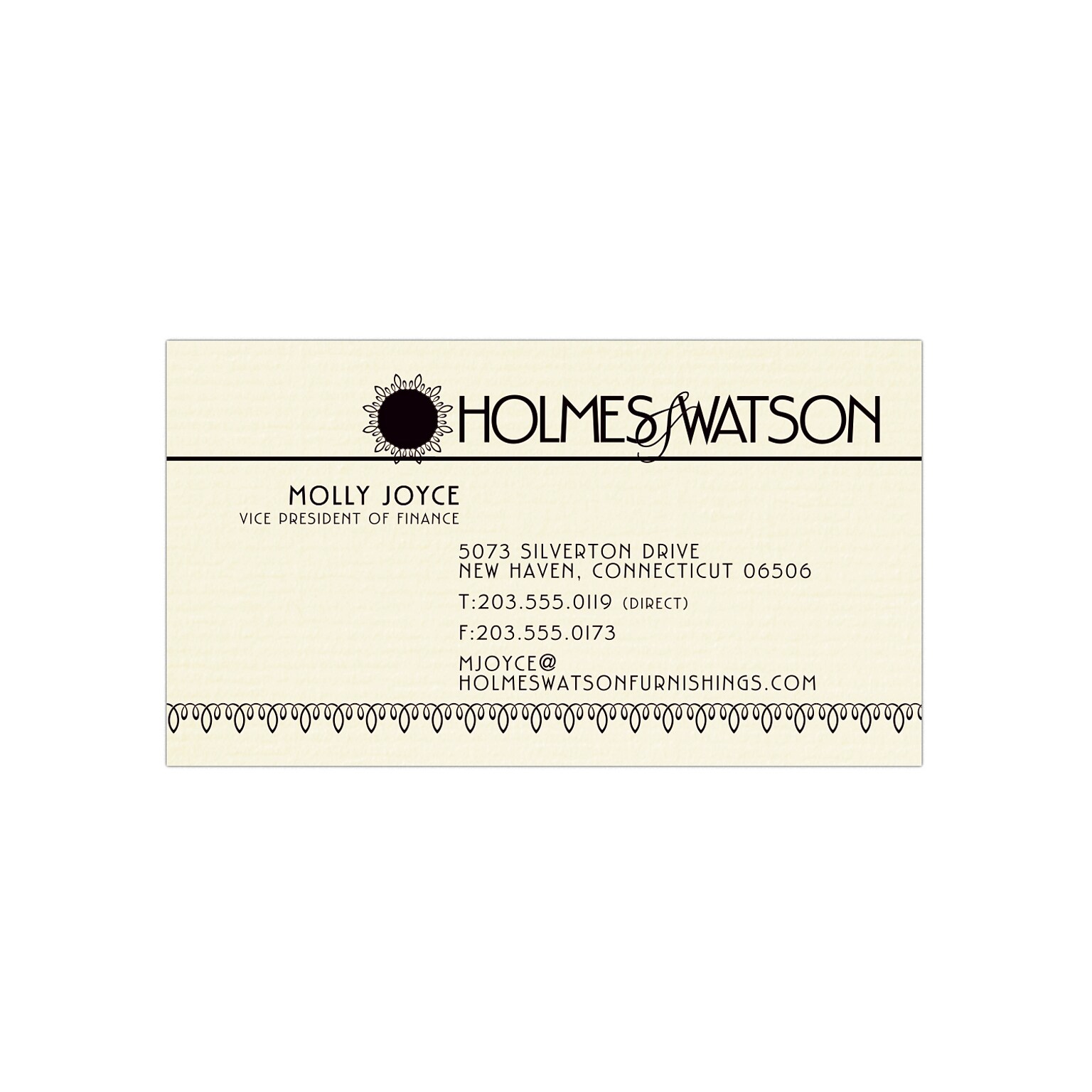 Custom 1-2 Color Business Cards, CLASSIC® Laid Baronial Ivory 80#, Flat Print, 1 Standard Ink, 1-Sided, 250/PK
