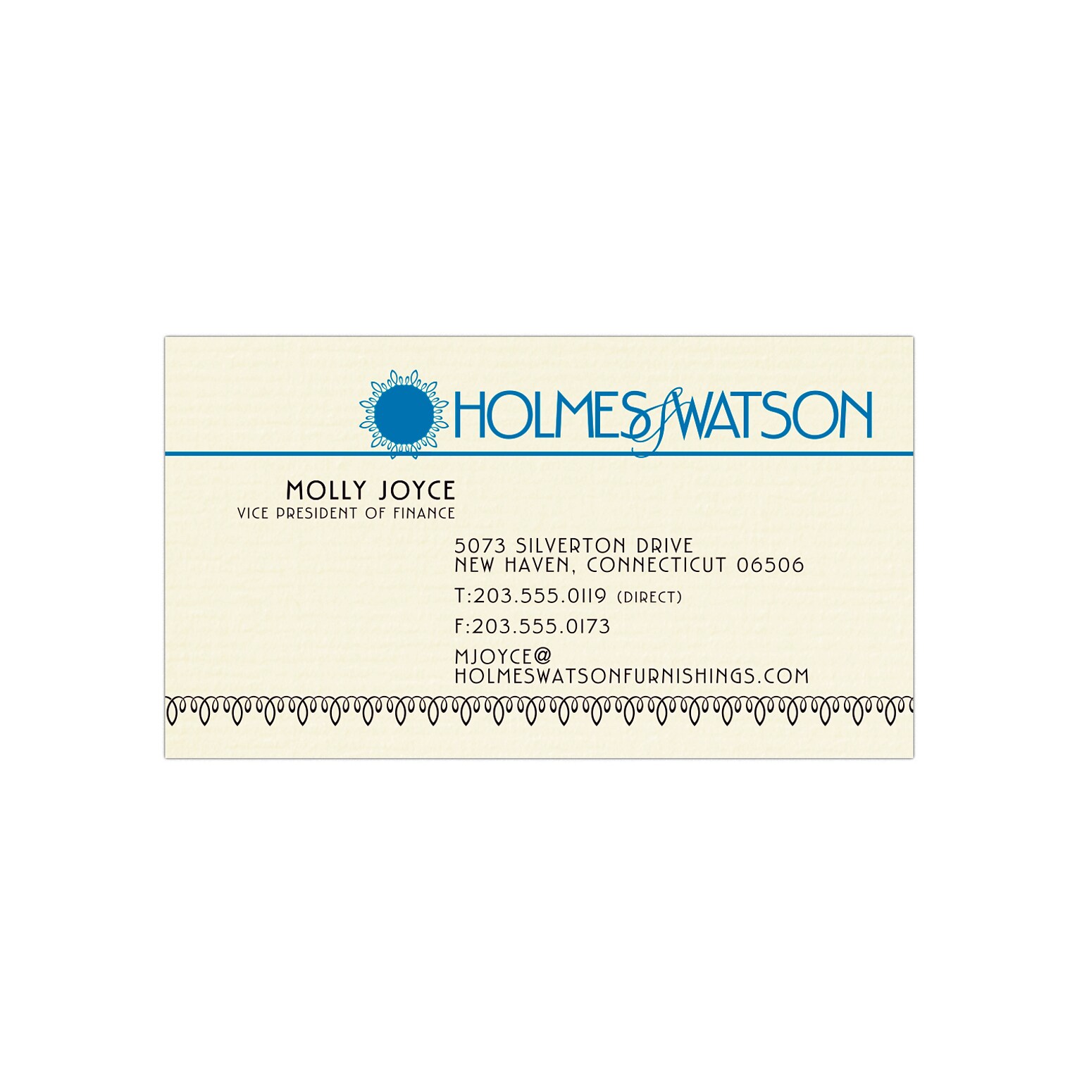Custom 1-2 Color Business Cards, CLASSIC® Laid Baronial Ivory 80#, Flat Print, 2 Standard Inks, 1-Sided, 250/PK