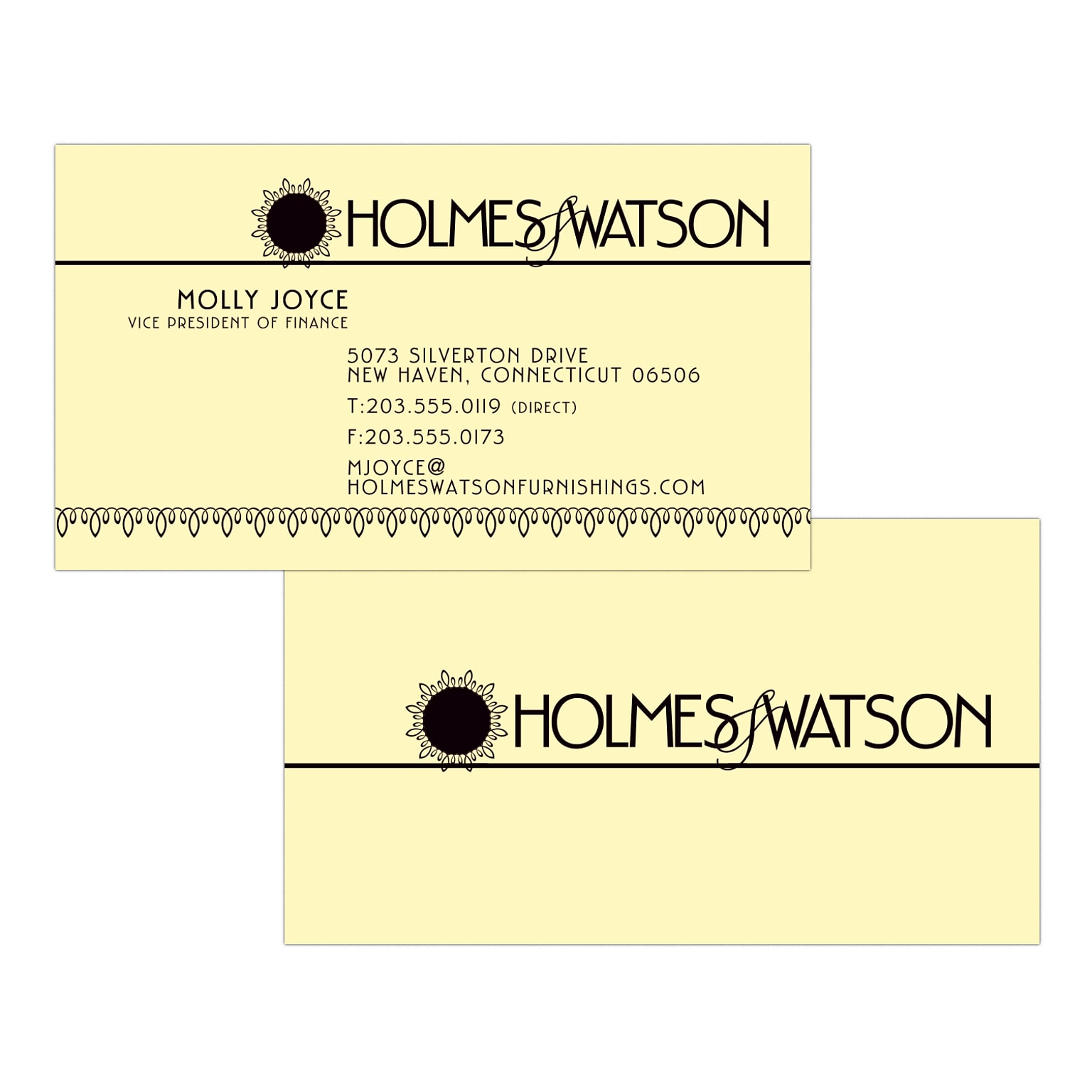 Custom 1-2 Color Business Cards, CLASSIC CREST® Baronial Ivory 80#, Flat Print, 1 Standard Ink, 2-Sided, 250/PK
