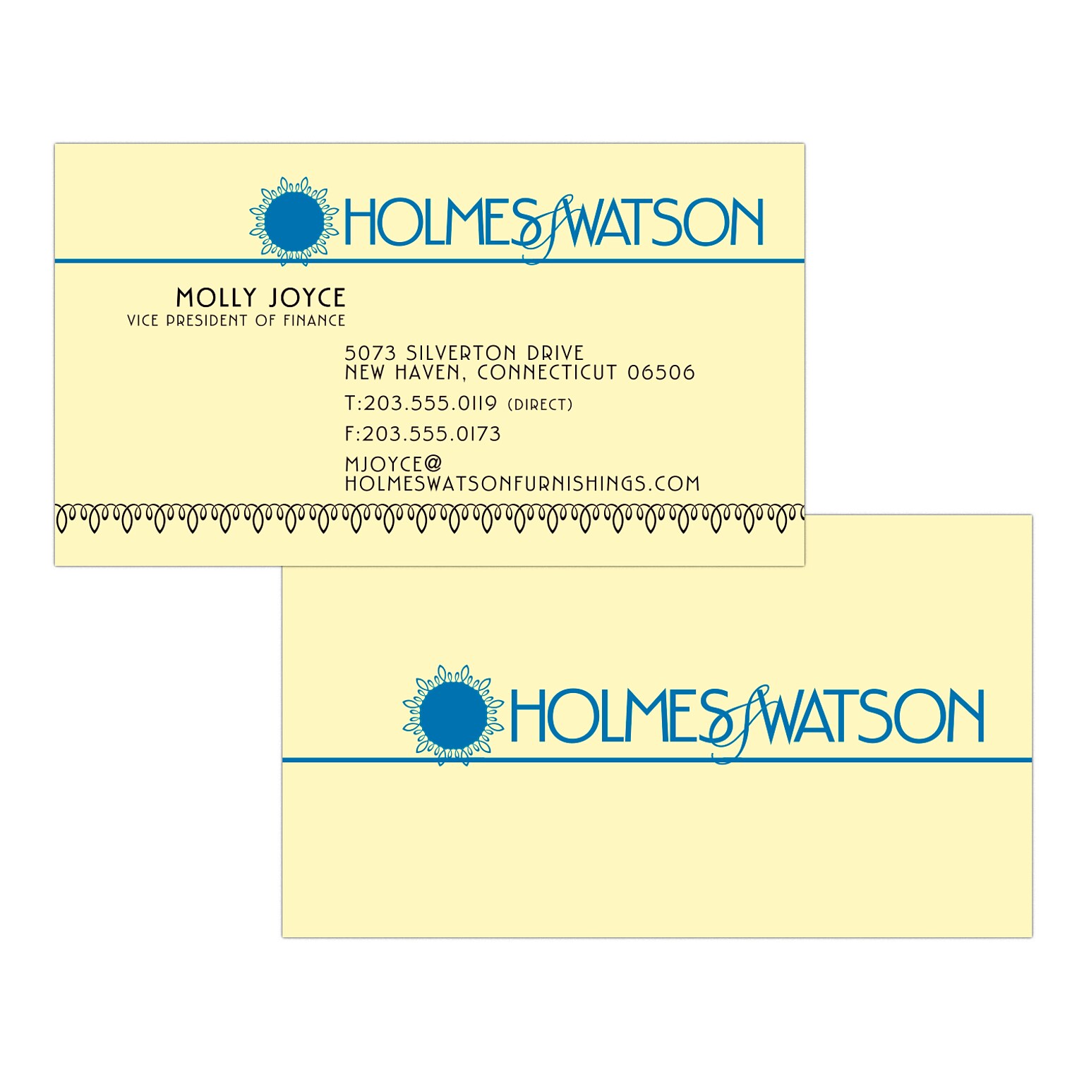 Custom 1-2 Color Business Cards, CLASSIC CREST® Baronial Ivory 80#, Flat Print, 2 Standard Inks, 2-Sided, 250/PK