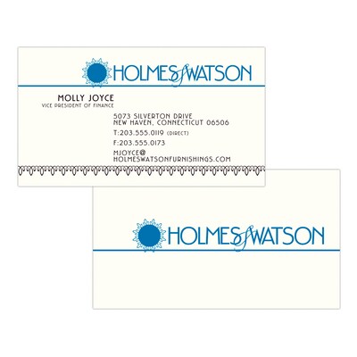 Custom 1-2 Color Business Cards, CLASSIC CREST® Natural White 80#, Flat Print, 2 Standard Inks, 2-Si