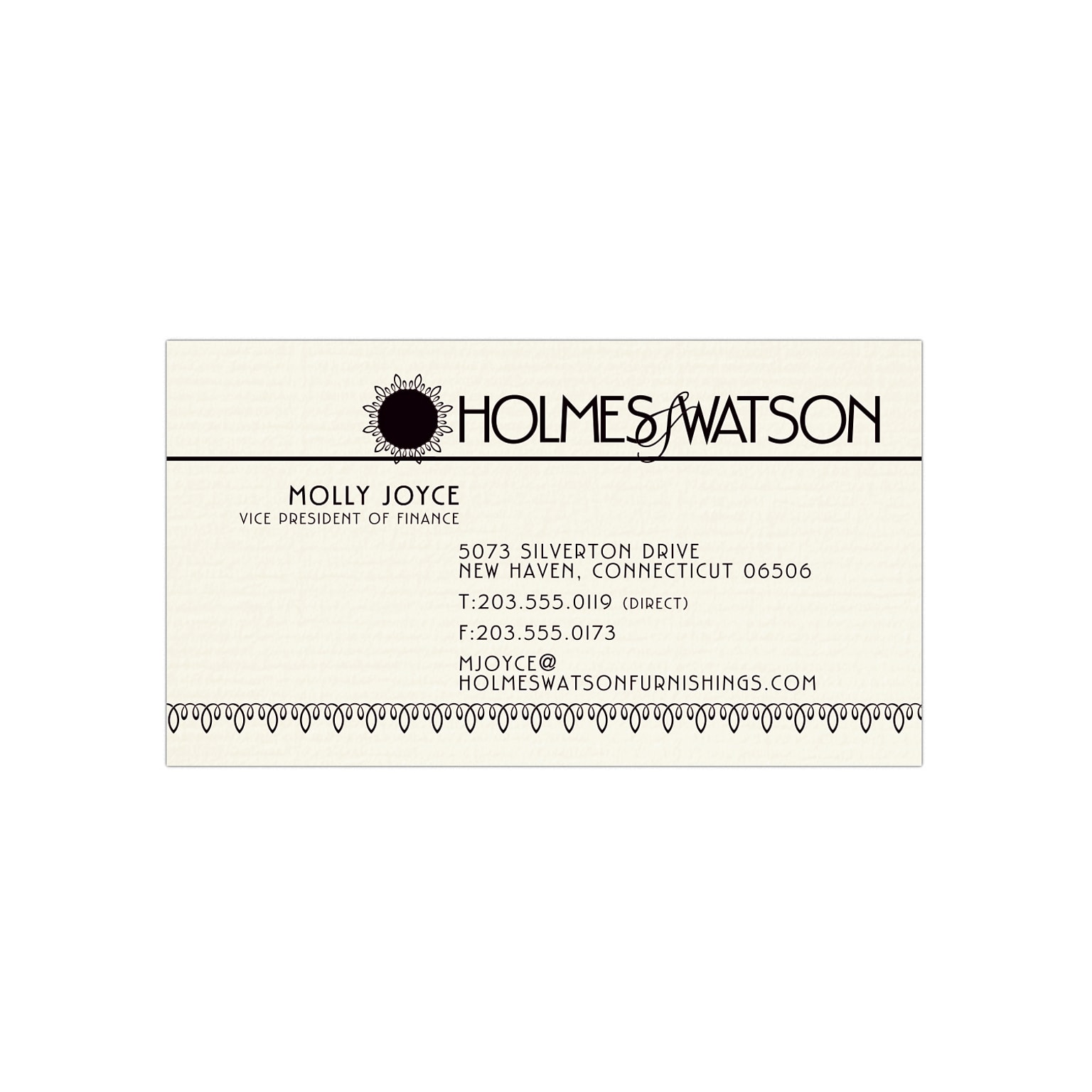 Custom 1-2 Color Business Cards, CLASSIC® Laid Natural White 80#, Flat Print, 1 Standard Ink, 1-Sided, 250/PK