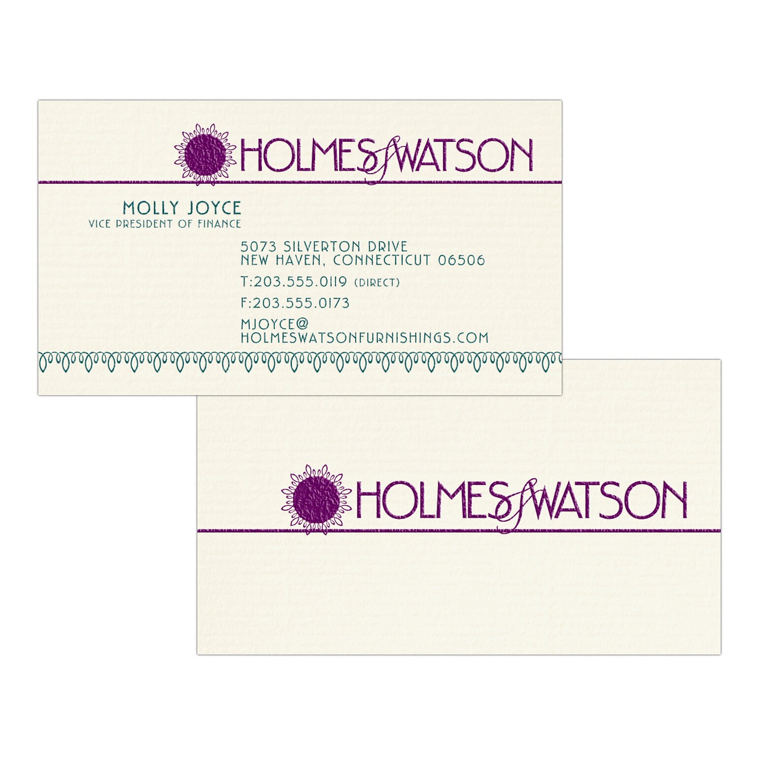 Custom 1-2 Color Business Cards, CLASSIC® Laid Natural White 80#, Raised Print, 2 Custom Inks, 2-Sided, 250/PK