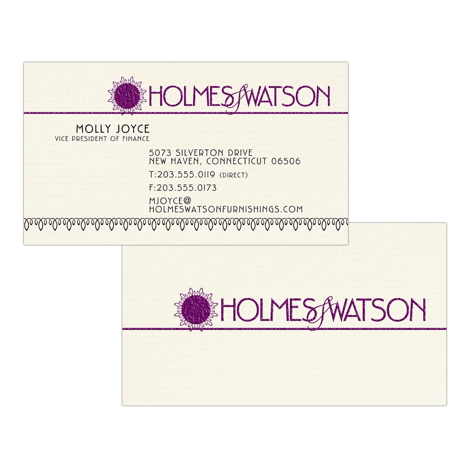 Custom 1-2 Color Business Cards, CLASSIC® Laid Natural White 80#, Raised Print, 1 Standard & 1 Custom Inks, 2-Sided, 250/PK