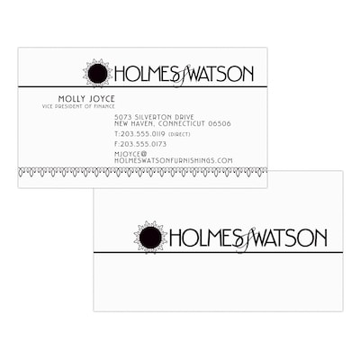 Custom 1-2 Color Business Cards, ENVIRONMENT® Ultra Bright White 80#, Flat Print, 1 Standard Ink, 2-