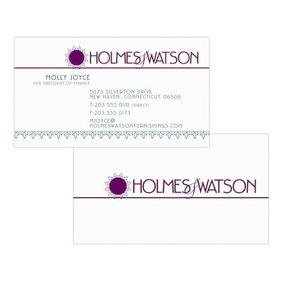 Custom 1-2 Color Business Cards, ENVIRONMENT® Ultra Bright White 80#, Flat Print, 2 Custom Inks, 2-S