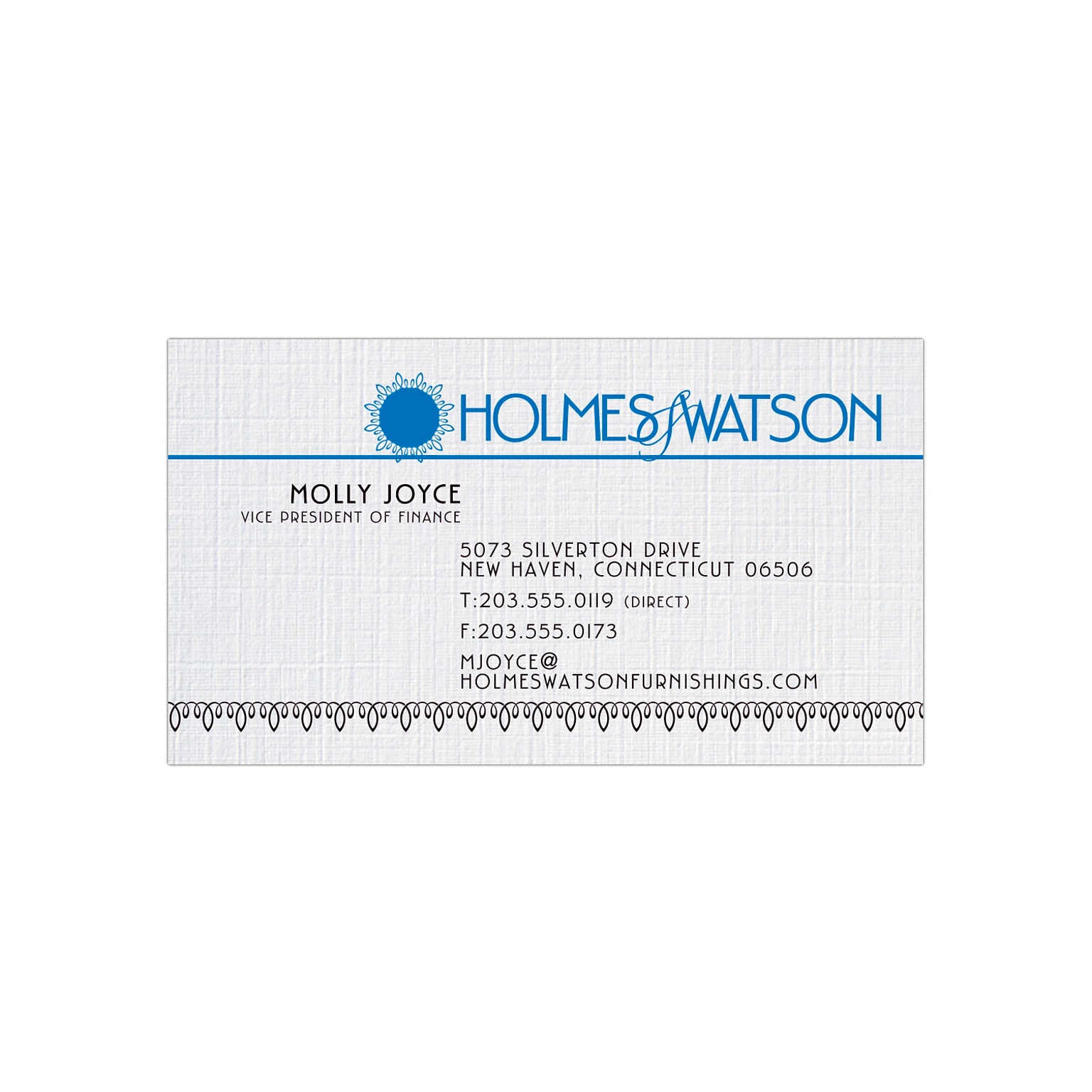 Custom 1-2 Color Business Cards, CLASSIC® Linen Solar White 80#, Flat Print, 2 Standard Inks, 1-Sided, 250/PK