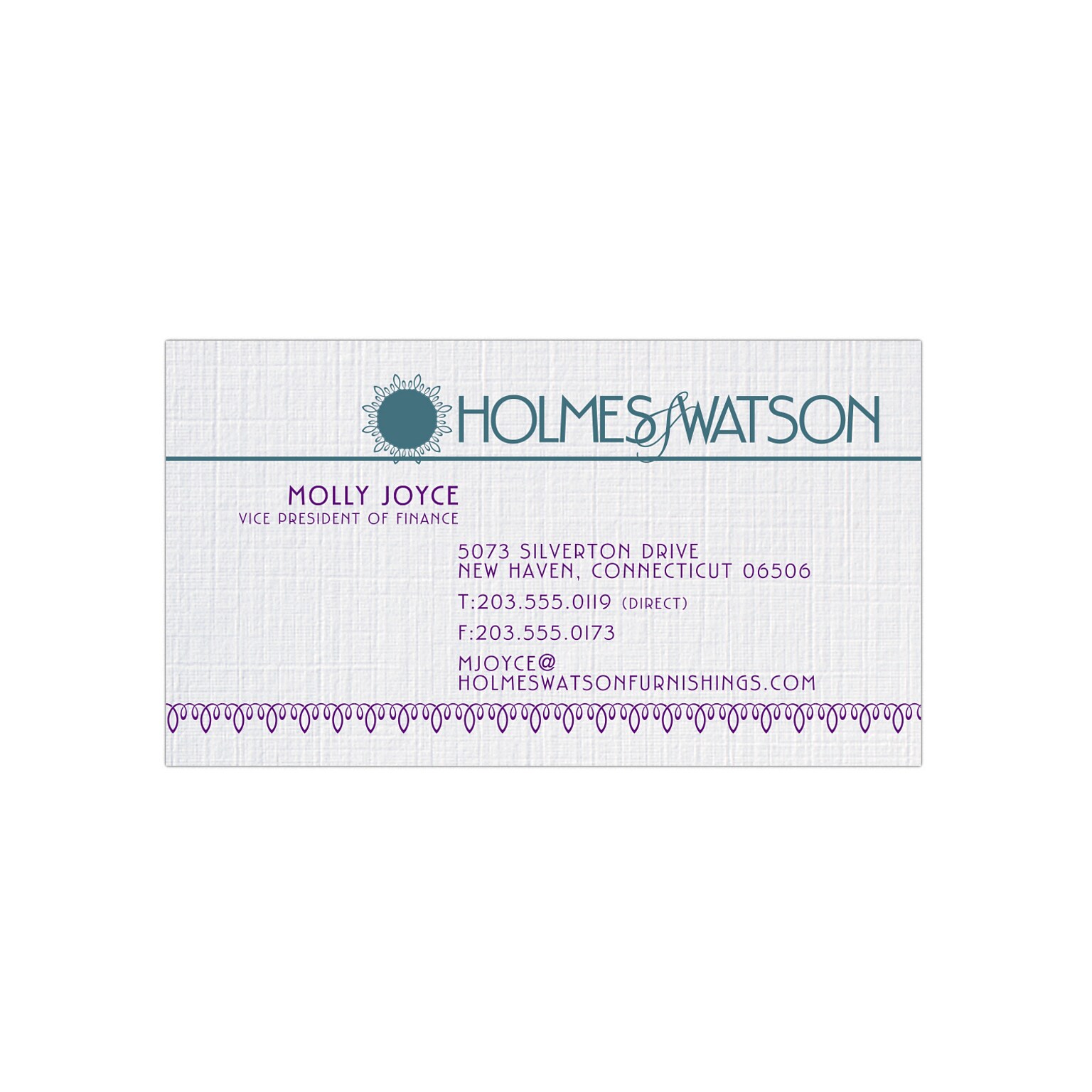 Custom 1-2 Color Business Cards, CLASSIC® Linen Solar White 80#, Flat Print, 2 Custom Inks, 1-Sided, 250/PK