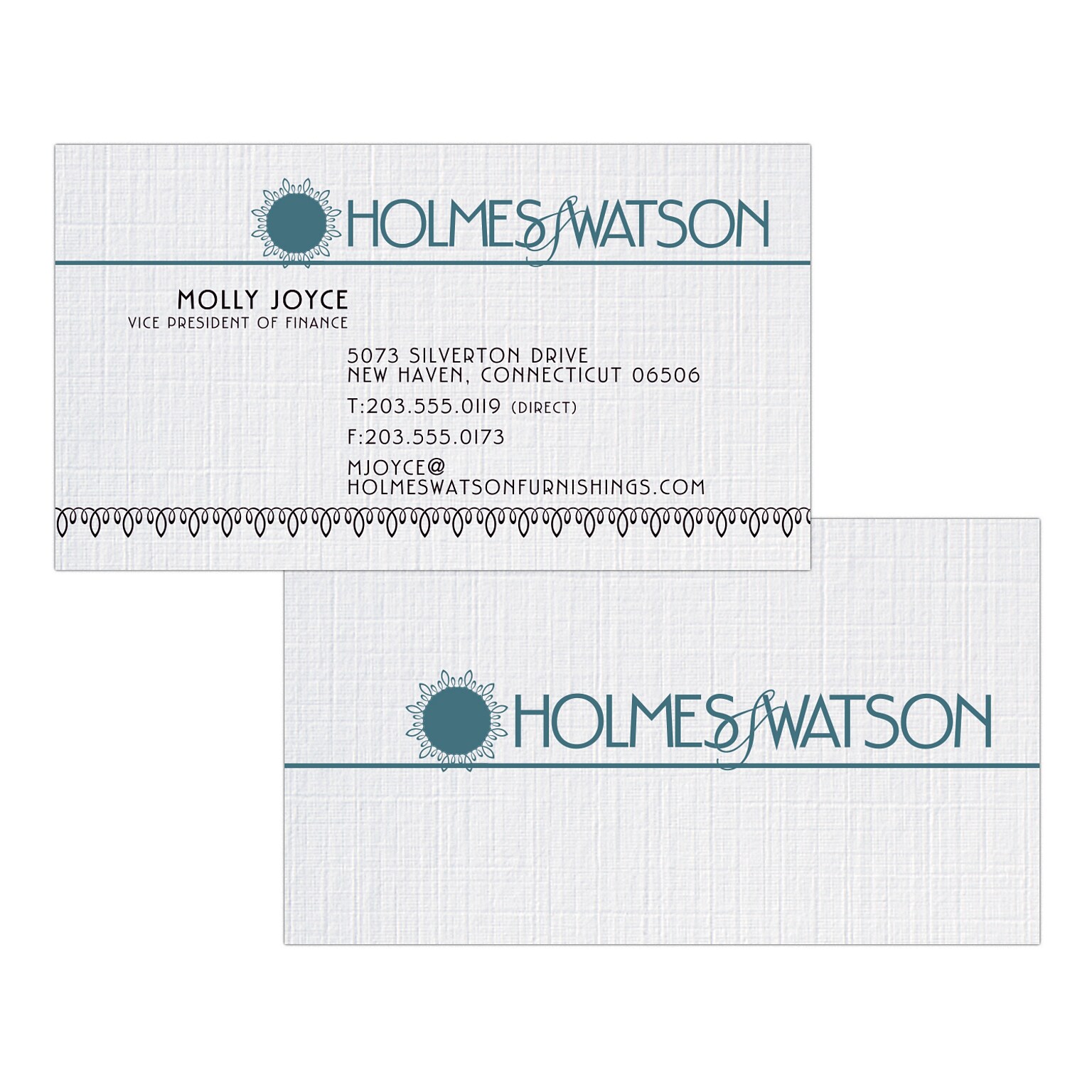 Custom 1-2 Color Business Cards, CLASSIC® Linen Solar White 80#, Flat Print, 1 Standard & 1 Custom Inks, 2-Sided, 250/PK