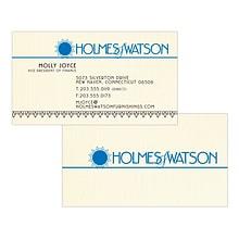 Custom 1-2 Color Business Cards, CLASSIC® Linen Natural White 80#, Flat Print, 2 Standard Inks, 2-Si