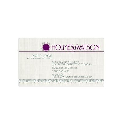 Custom 1-2 Color Business Cards, CLASSIC® Linen Antique Gray 80#, Flat Print, 2 Custom Inks, 1-Sided