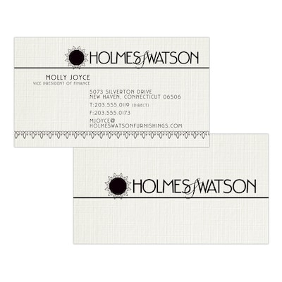 Custom 1-2 Color Business Cards, CLASSIC® Linen Antique Gray 80#, Flat Print, 1 Standard Ink, 2-Side