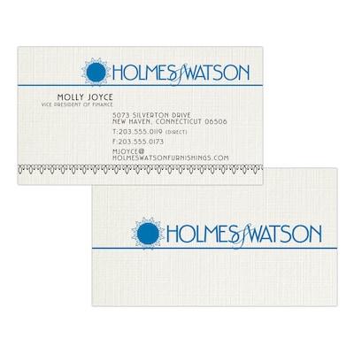 Custom 1-2 Color Business Cards, CLASSIC® Linen Antique Gray 80#, Flat Print, 2 Standard Inks, 2-Sid
