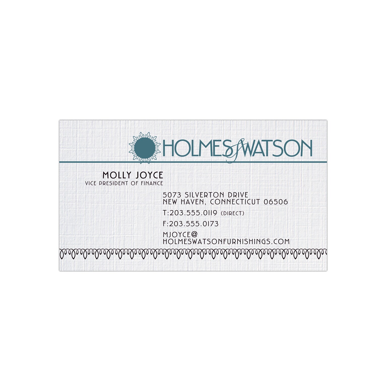 Custom 1-2 Color Business Cards, CLASSIC® Linen Solar White 100#, Flat Print, 1 Standard & 1 Custom Inks, 1-Sided, 250/PK