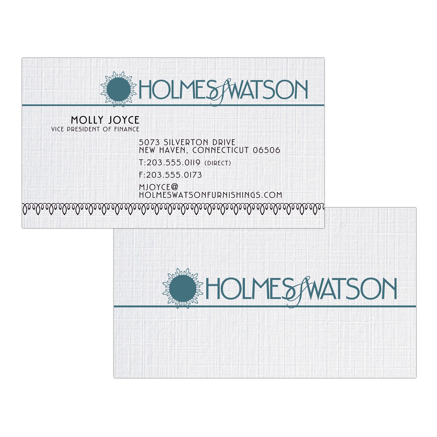 Custom 1-2 Color Business Cards, CLASSIC® Linen Solar White 100#, Flat Print, 1 Standard & 1 Custom Inks, 2-Sided, 250/PK