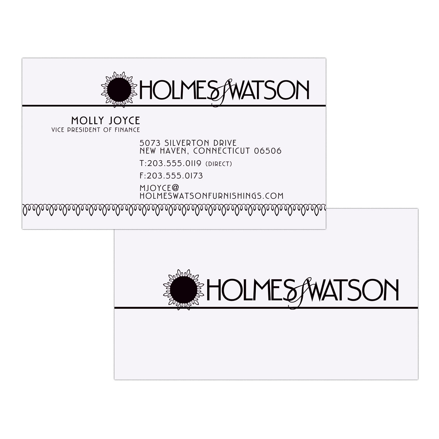 Custom 1-2 Color Business Cards, White 14 pt. Uncoated, Flat Print, 1 Standard Ink, 2-Sided, 250/PK