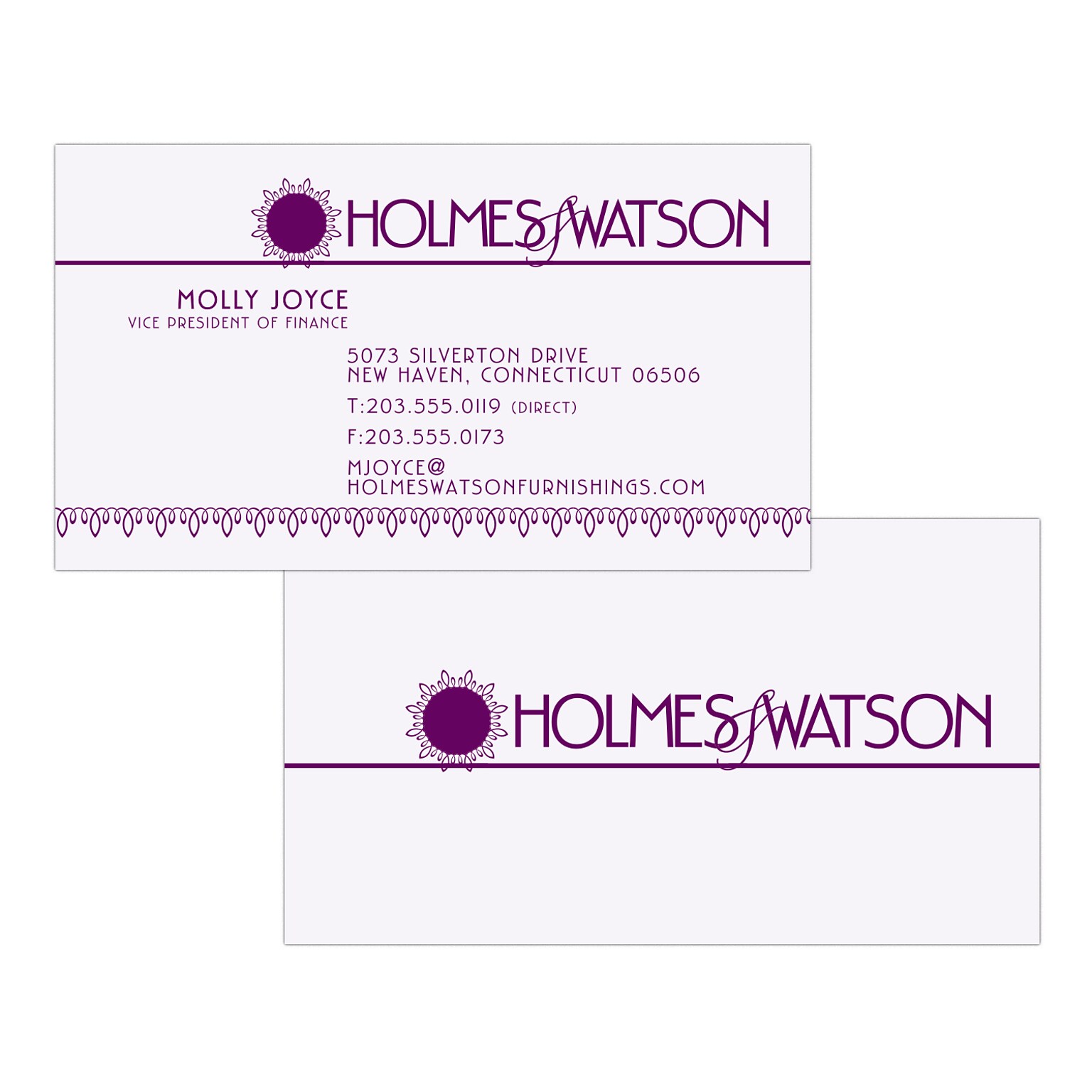 Custom 1-2 Color Business Cards, White 14 pt. Uncoated, Flat Print, 1 Custom Ink, 2-Sided, 250/PK