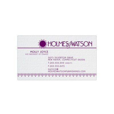 Custom 1-2 Color Business Cards, CLASSIC® Laid Solar White 120#, Flat Print, 1 Custom Ink, 1-Sided,