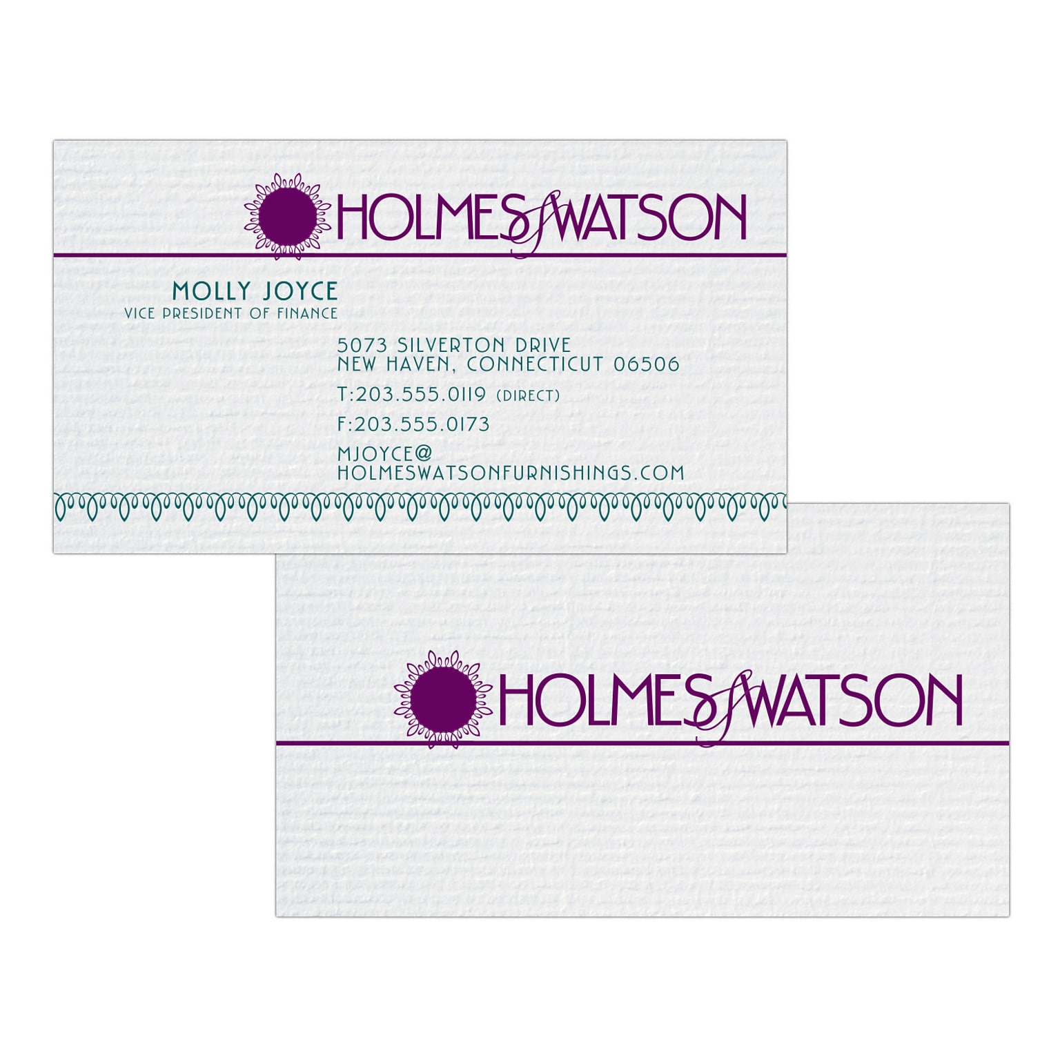 Custom 1-2 Color Business Cards, CLASSIC® Laid Solar White 120#, Flat Print, 2 Custom Inks, 2-Sided, 250/PK