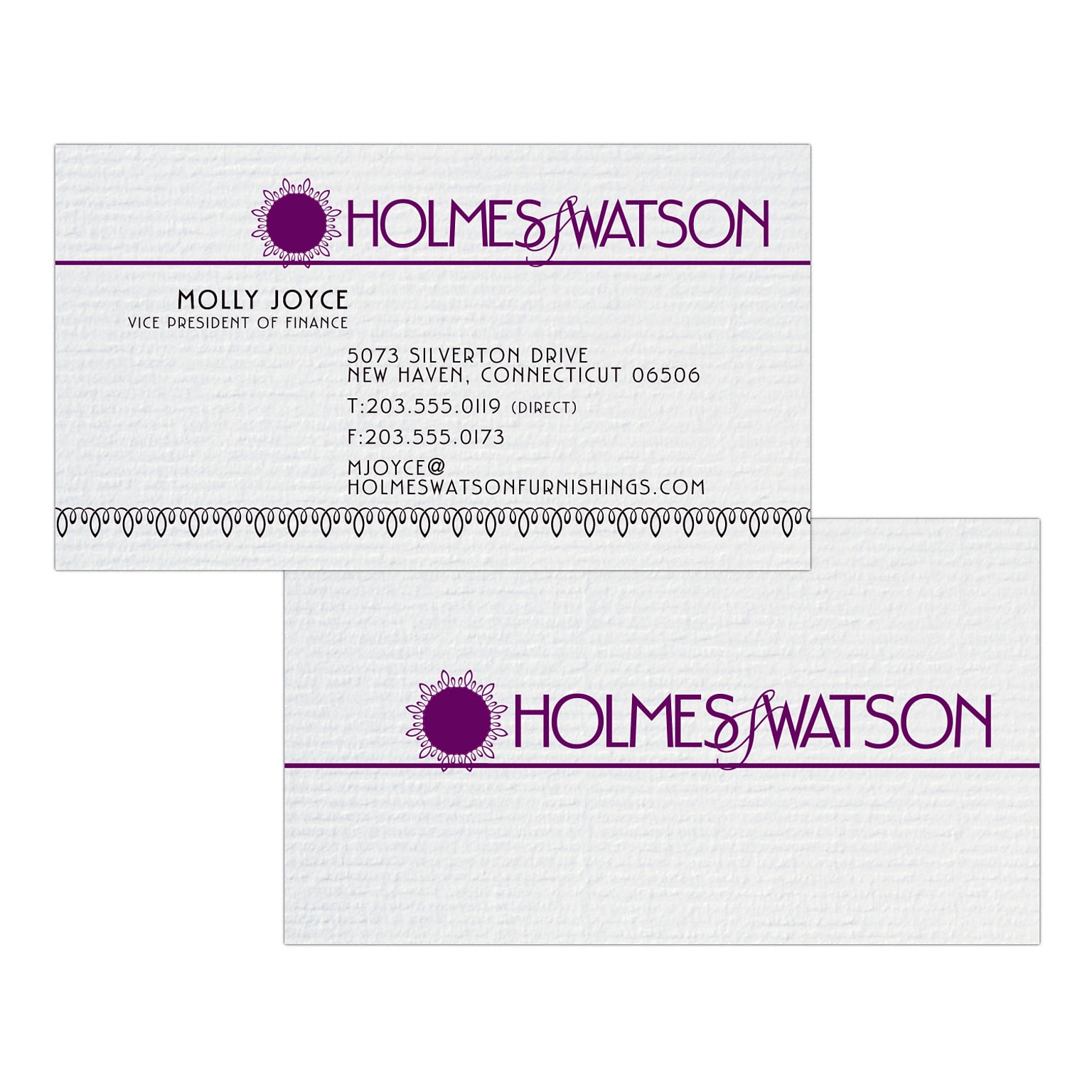 Custom 1-2 Color Business Cards, CLASSIC® Laid Solar White 120#, Flat Print, 1 Standard & 1 Custom Inks, 2-Sided, 250/PK