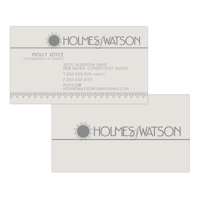 Custom 1-2 Color Business Cards, Gray Index 110#, Flat Print, 1 Standard Ink, 2-Sided, 250/PK