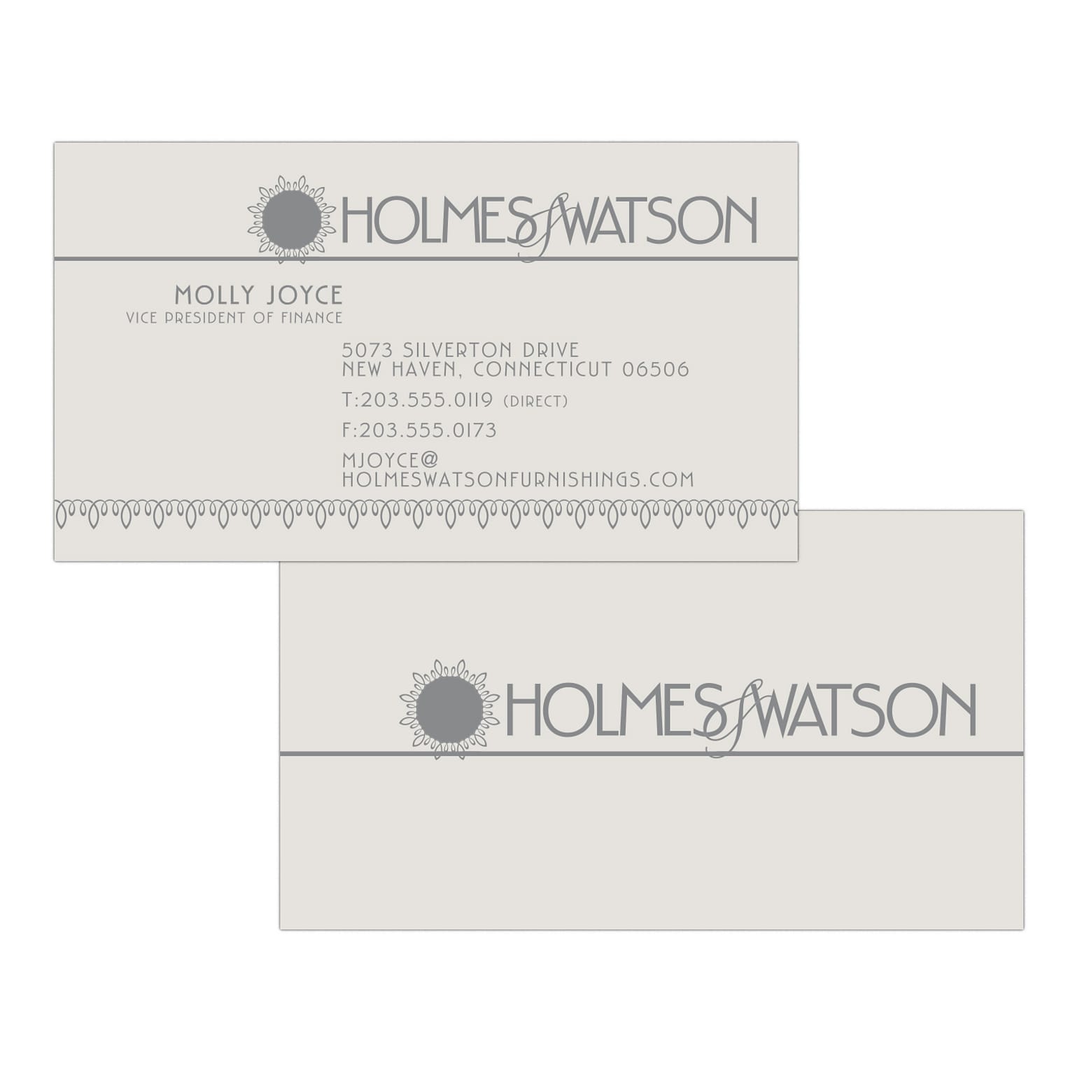 Custom 1-2 Color Business Cards, Gray Index 110#, Flat Print, 1 Standard Ink, 2-Sided, 250/PK