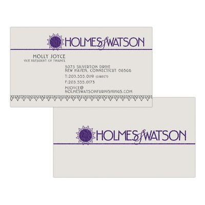 Custom 1-2 Color Business Cards, Gray Index 110#, Raised Print, 1 Standard & 1 Custom Inks, 2-Sided,