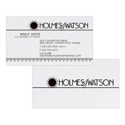 Custom 1-2 Color Business Cards, CLASSIC CREST® Smooth Whitestone 80#, Flat Print, 1 Standard Ink, 2