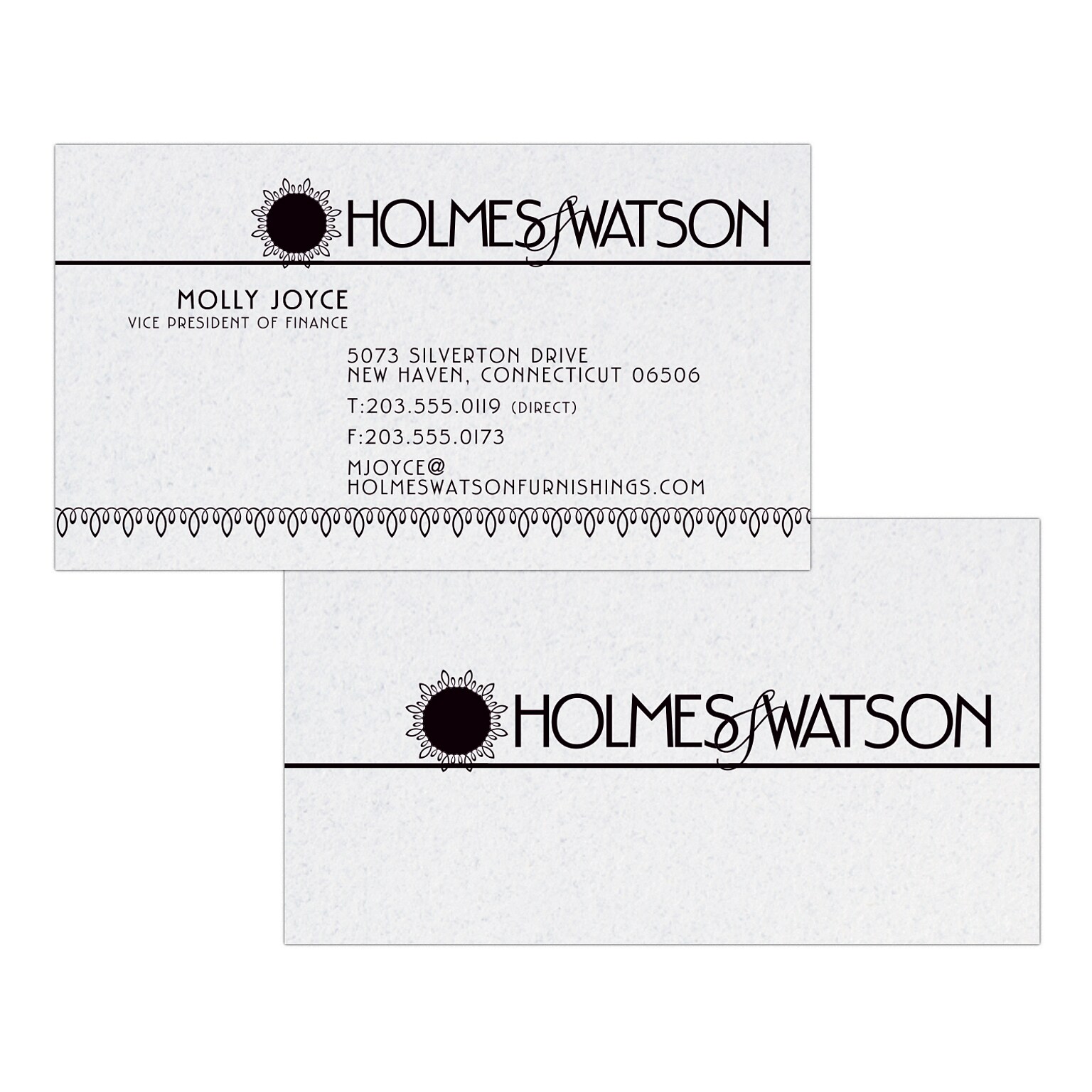 Custom 1-2 Color Business Cards, CLASSIC CREST® Smooth Whitestone 80#, Flat Print, 1 Standard Ink, 2-Sided, 250/PK