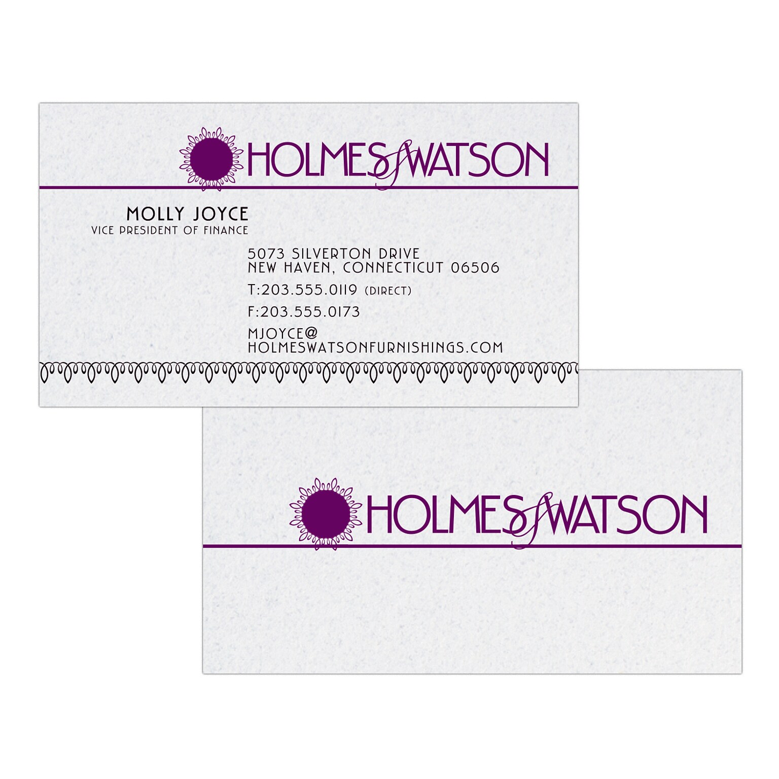 Custom 1-2 Color Business Cards, CLASSIC CREST® Smooth Whitestone 80#, Flat Print, 1 Standard & 1 Custom Inks, 2-Sided, 250/PK