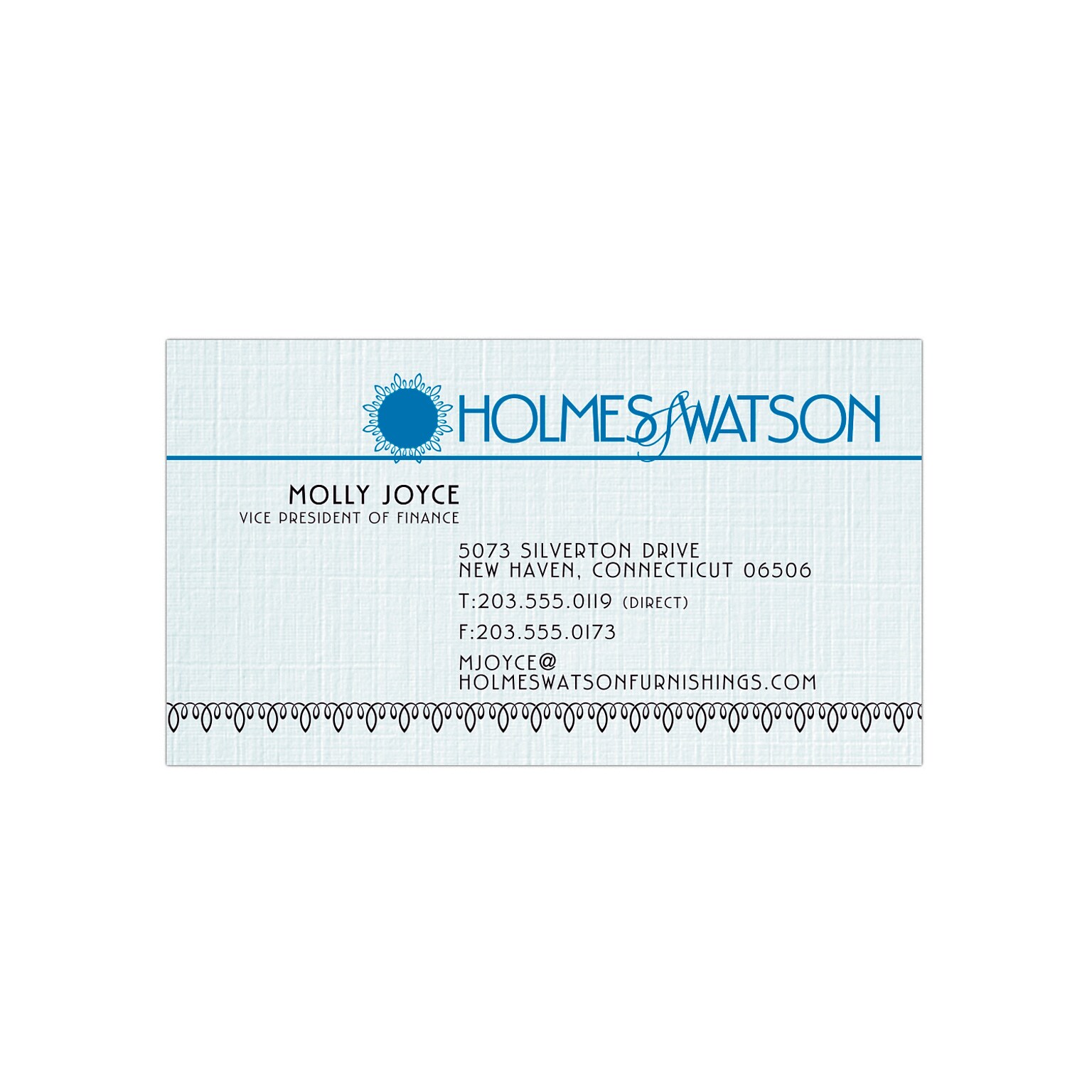 Custom 1-2 Color Business Cards, CLASSIC® Linen Haviland Blue 80#, Flat Print, 2 Standard Inks, 1-Sided, 250/PK