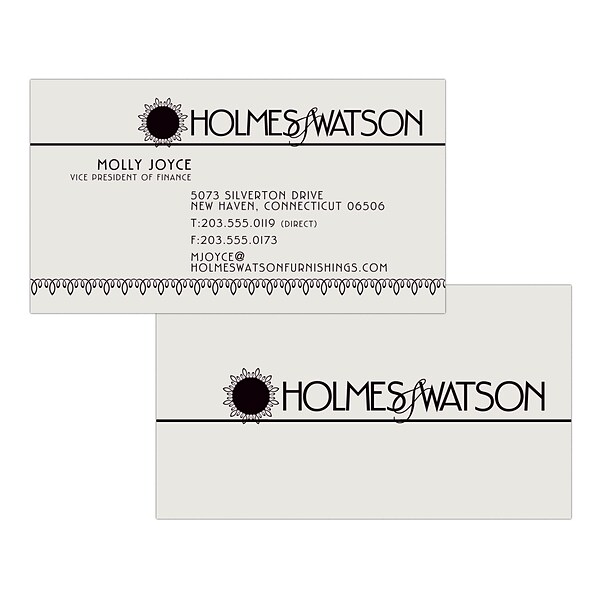 Custom 1-2 Color Business Cards, CLASSIC CREST® Smooth Antique Gray 80#, Flat Print, 1 Standard Ink, 2-Sided