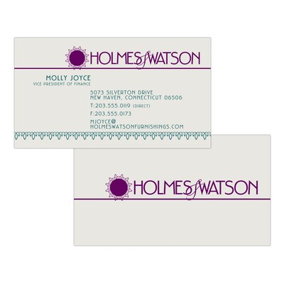 Custom 1-2 Color Business Cards, CLASSIC CREST® Smooth Antique Gray 80#, Flat Print, 2 Custom Inks,
