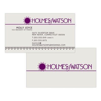 Custom 1-2 Color Business Cards, CLASSIC CREST® Smooth Antique Gray 80#, Flat Print, 1 Standard & 1