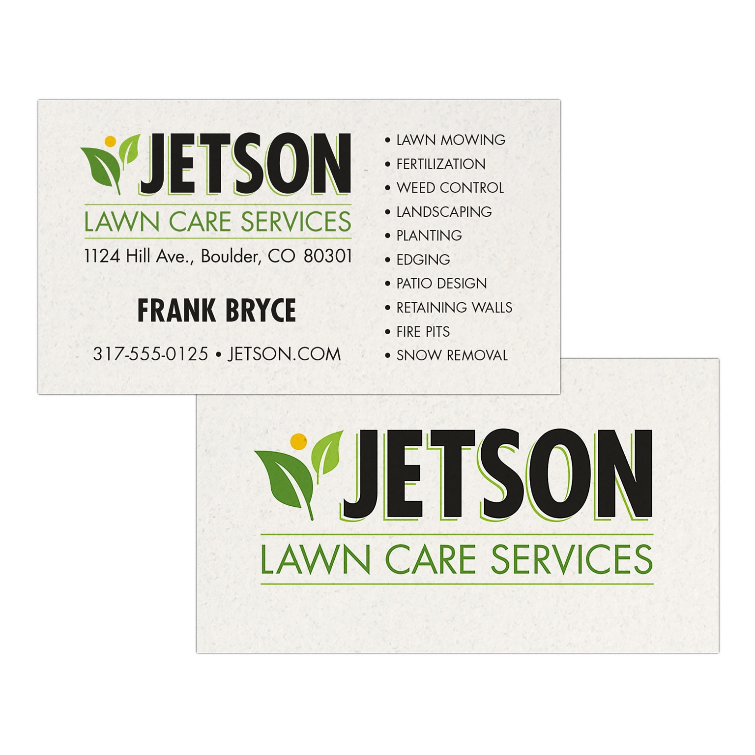 Custom Full Color Business Cards, ENVIRONMENT® Smooth Moonrock 80#, Flat Print, 2-Sided, 250/PK