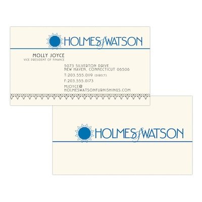 Custom 1-2 Color Business Cards, ENVIRONMENT® Smooth Natural Recycled 80#, Flat Print, 2 Standard In