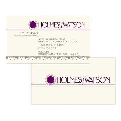 Custom 1-2 Color Business Cards, ENVIRONMENT® Smooth Natural Recycled 80#, Flat Print, 1 Standard &