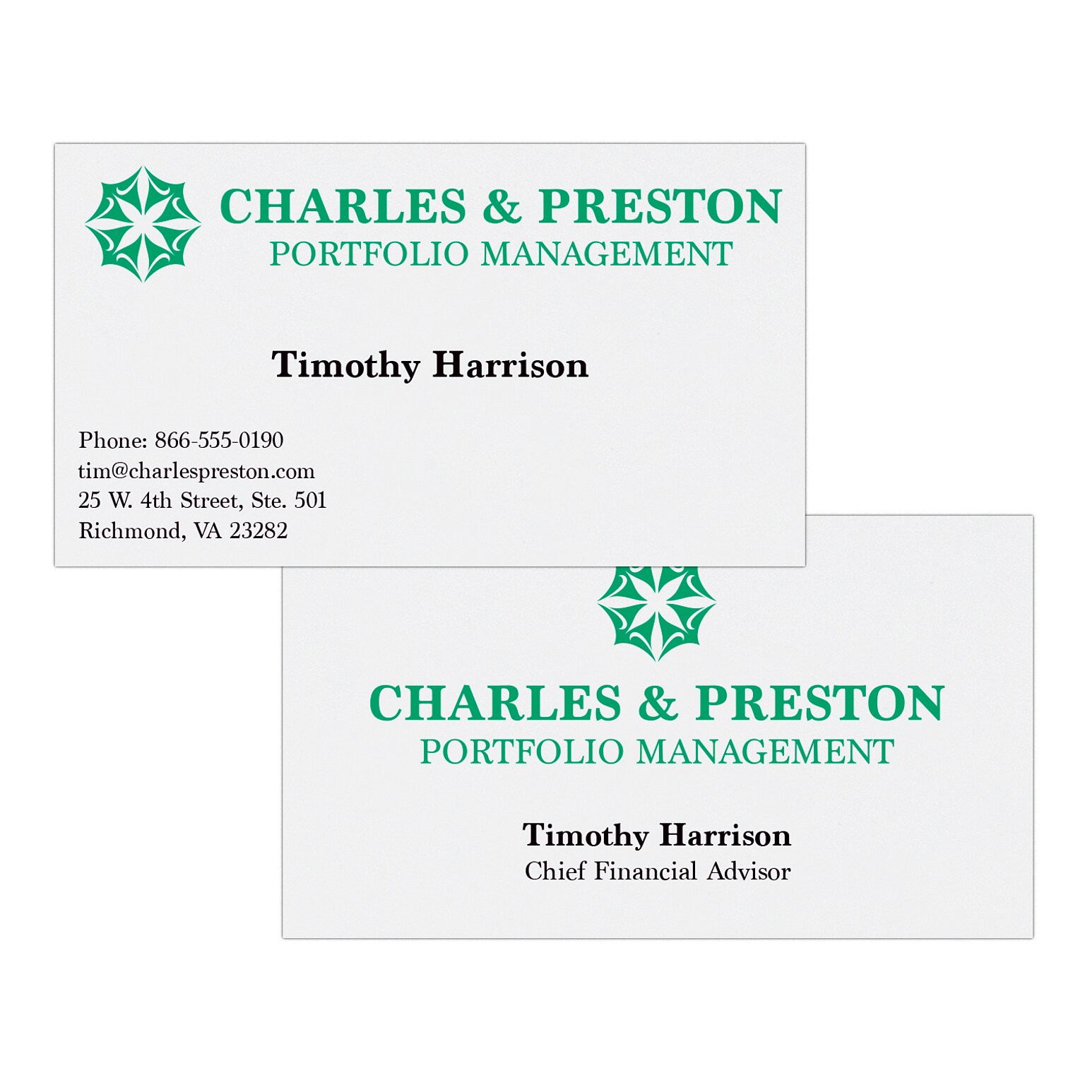 Custom 1-2 Color Business Cards, White Vellum 80#, Flat Print, 2 Standard Inks, 2-Sided, 250/PK