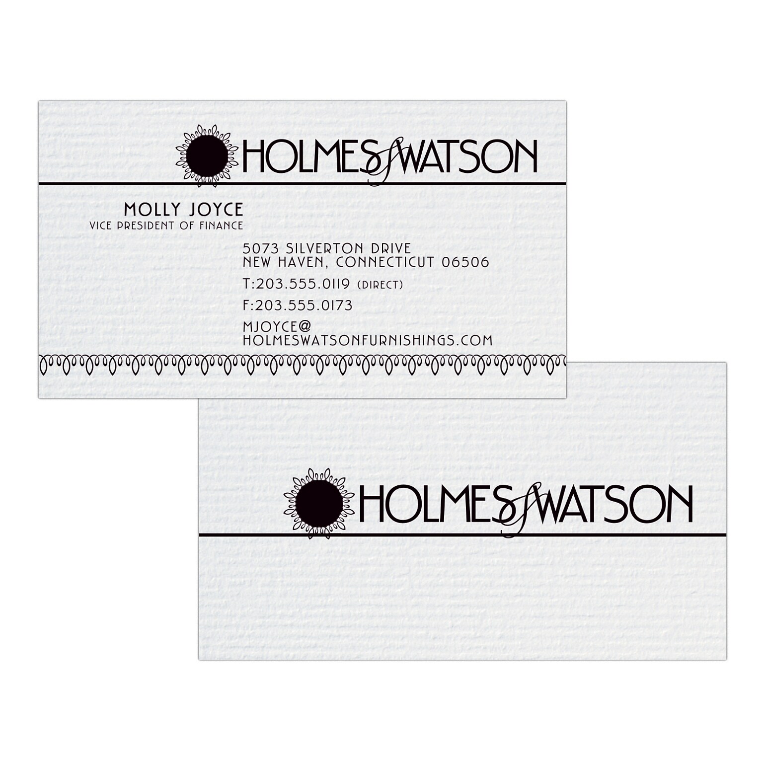 Custom 1-2 Color Business Cards, CLASSIC® Laid Solar White 80#, Flat Print, 1 Standard Ink, 2-Sided, 250/PK