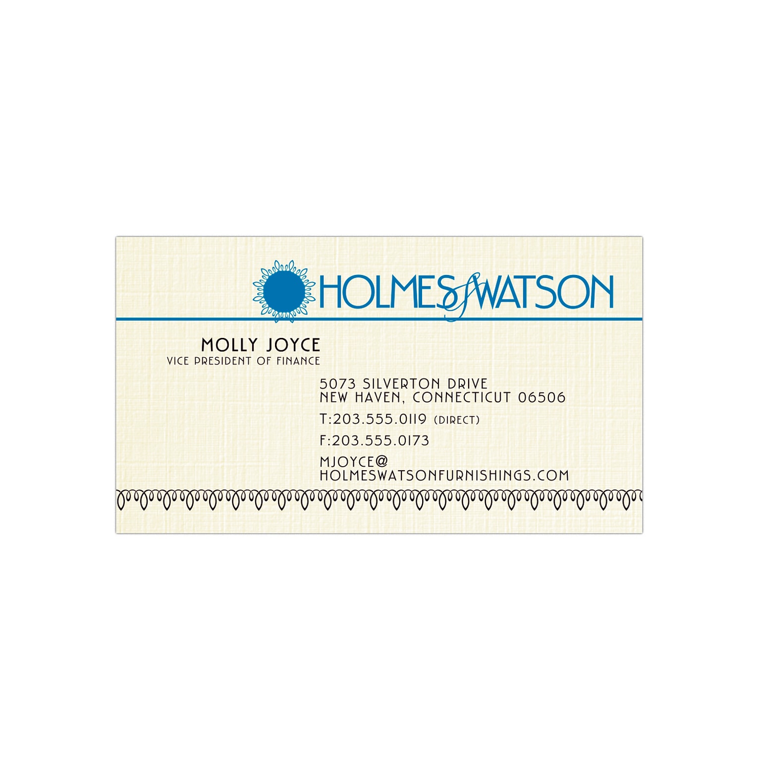 Custom 1-2 Color Business Cards, CLASSIC® Linen Baronial Ivory 80#, Flat Print, 2 Standard Inks, 1-Sided, 250/PK