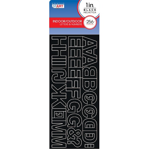 Creative Start® Self-Adhesive 1 Letters, Number and Characters, 256 count ,Black (098135)