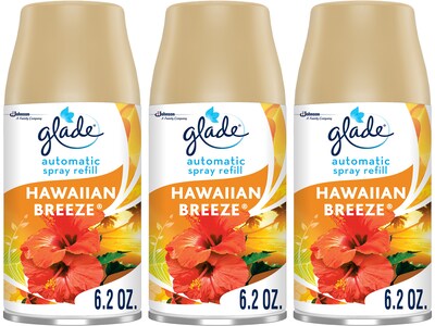 Glade Automatic Aerosol Air System Refill, Hawaiian Breeze, 6.2 Oz., 3/Pack (313813)