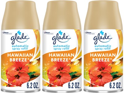 Glade Automatic Aerosol Air System Refill, Hawaiian Breeze, 6.2 Oz., 3/Pack (313813)