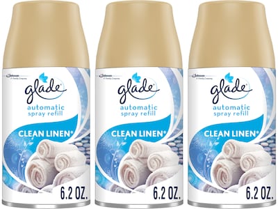 Glade Automatic Aerosol Air System Refill, Clean Linen, 6.2 Oz., 3/Pack (313810)