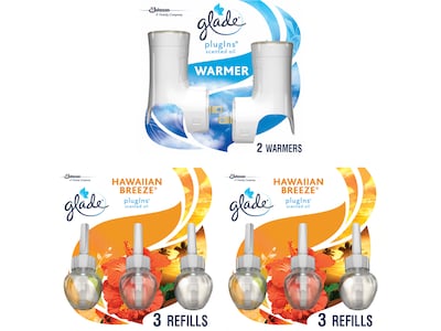 Glade PlugIns Scented Oil & Holders, Hawaiian Breeze, 0.67 Oz., 8/Pack  (313802)