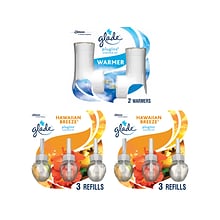 Glade PlugIns Scented Oil & Holders, Hawaiian Breeze, 0.67 Oz., 8/Pack  (313802)