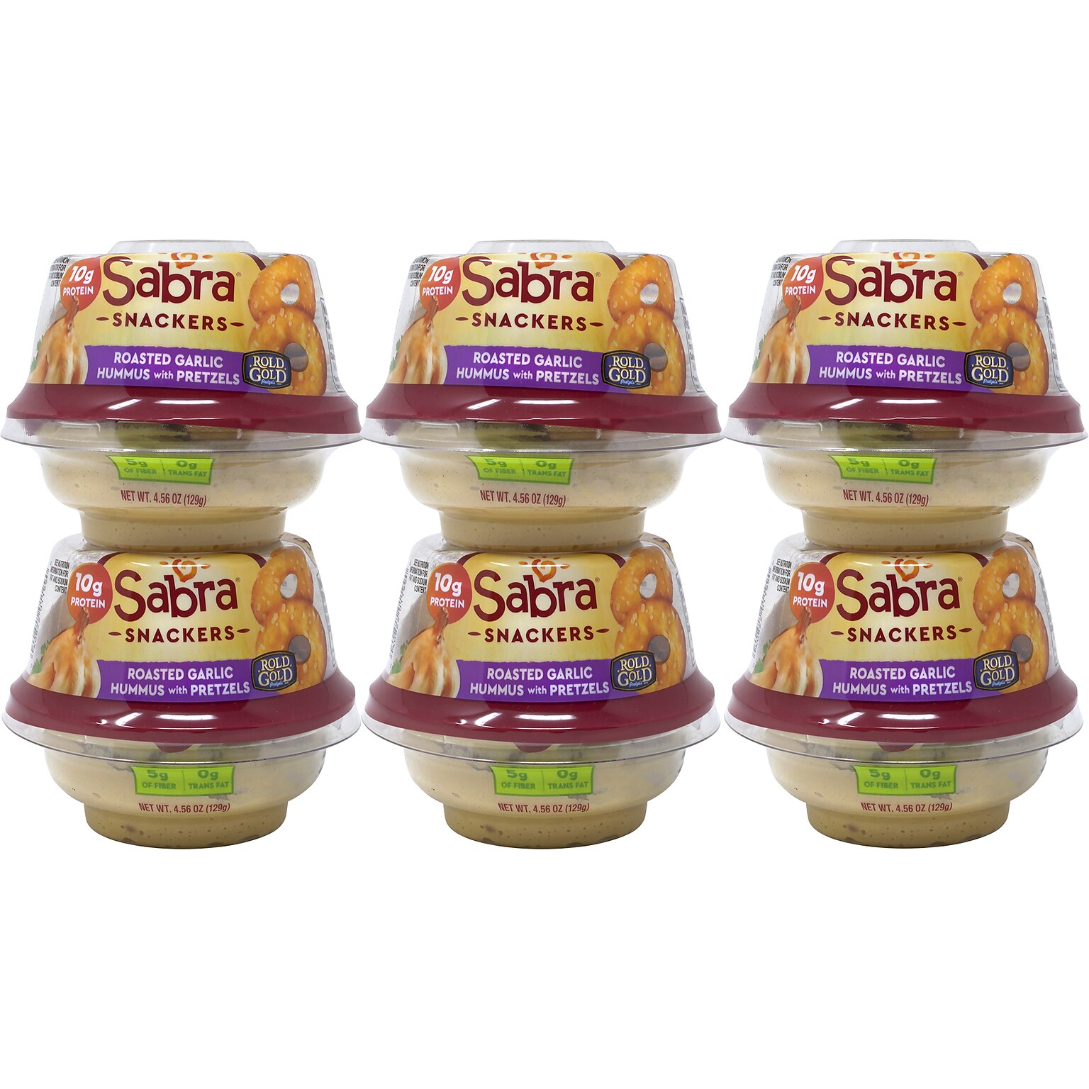 Sabra Classic Hummus with Pretzels, 4.56 Oz., 6/Pack (30080)