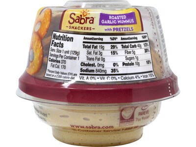 Sabra Classic Hummus with Pretzels, 4.56 Oz., 6/Pack (30080)