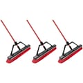 Libman Multi-surface 24 Push Broom, Red, 3/Pack (1230003)