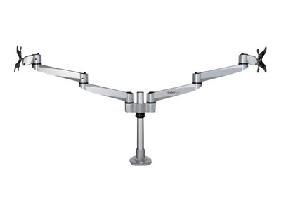 StarTech Desk Mount Dual Monitor Arm - Premium - For up to 27 Monitors, Up, Silver (ARMDUALPS)